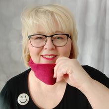 Lade das Bild in den Galerie-Viewer, Kuschelkragen Weinrot
