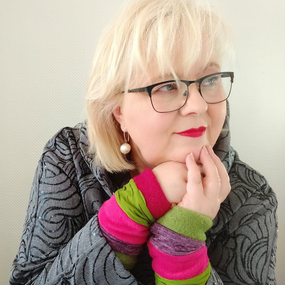 nanice pulswaermer gruen-pink